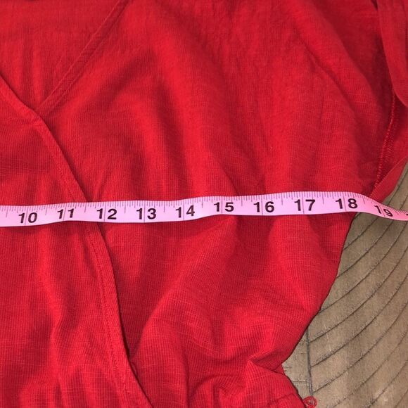 Belted Red Faux Wrap Dress with Pockets Vacation or Beach 🏖 by Universal Thread - Picture 13 of 17